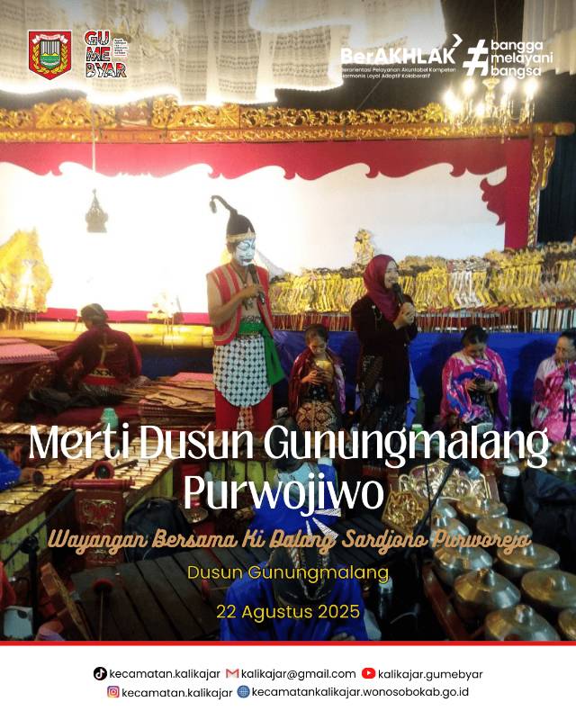 Merti Dusun Gunungmalang Purwojiwo Meriah dengan Wayangan Ki Dalang Sardjono
